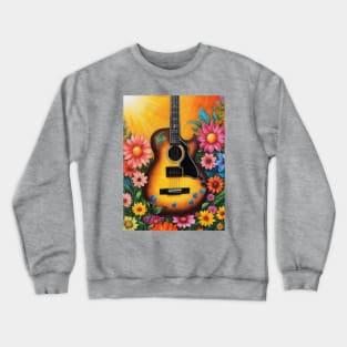 Hippie Rock Guitar by Free Spirits & Hippies Crewneck Sweatshirt